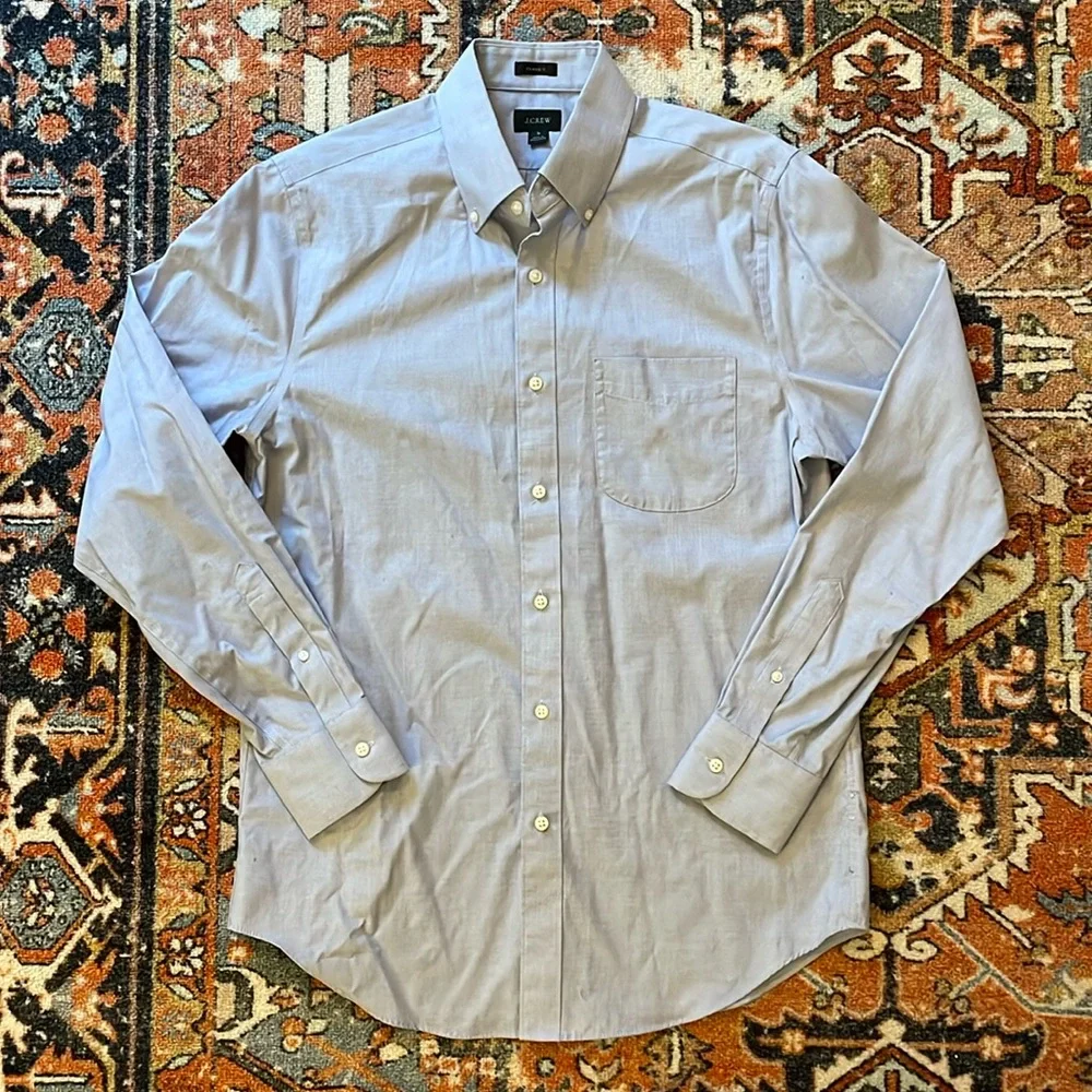J.Crew Men’s Blue Button Up Long Sleeve Shirt Classic | Size S